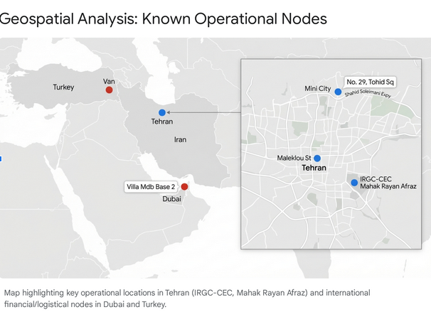 Geospatial analysis: known operational nodes